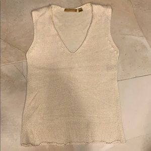Donna Karan v neck knit front tank